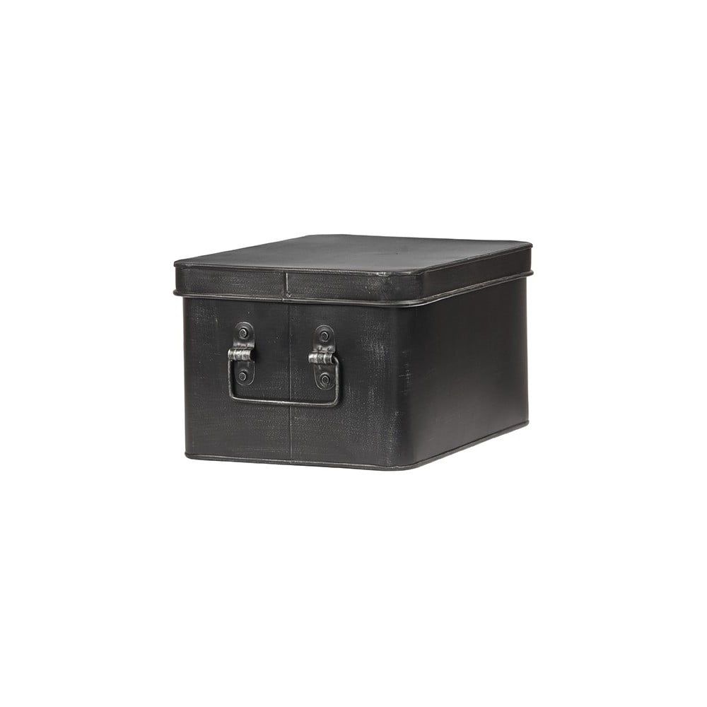 Čierny kovový úložný box LABEL51 Media, šírka 27 cm - Bonami.sk