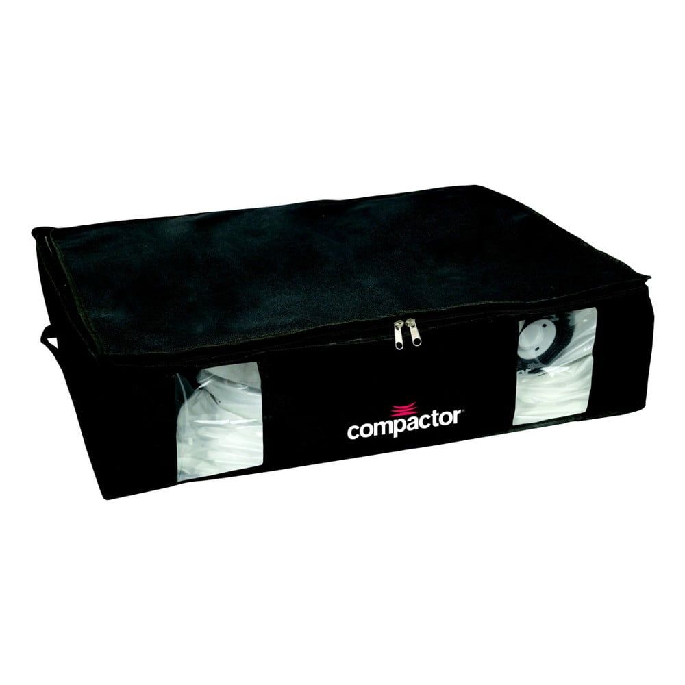 Čierny úložný box s vákuovým obalom Compactor Black Edition, objem 145 l - Bonami.sk