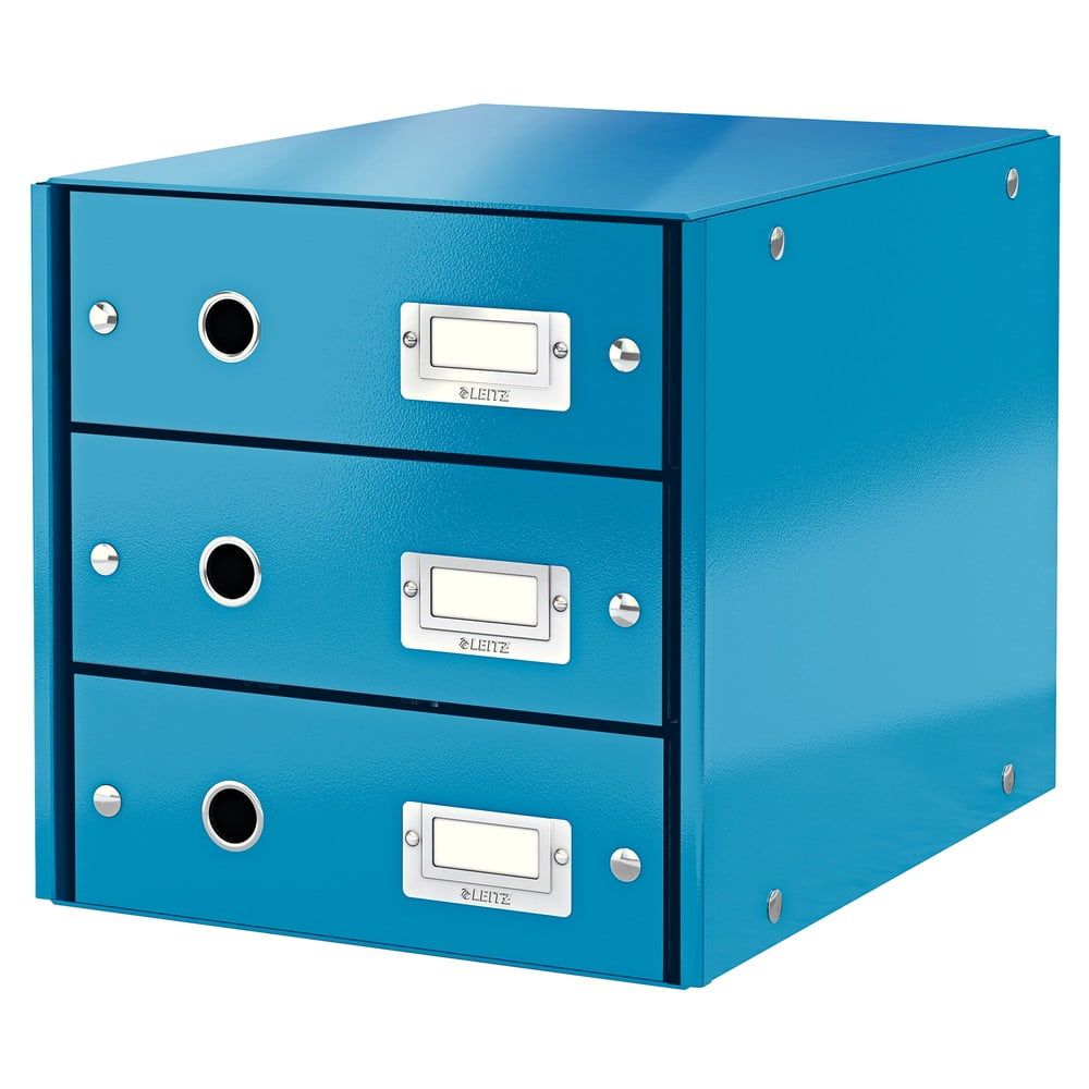 Modrá škatuľa s 3 zásuvkami Leitz Office, 36 x 29 x 28 cm - Bonami.sk