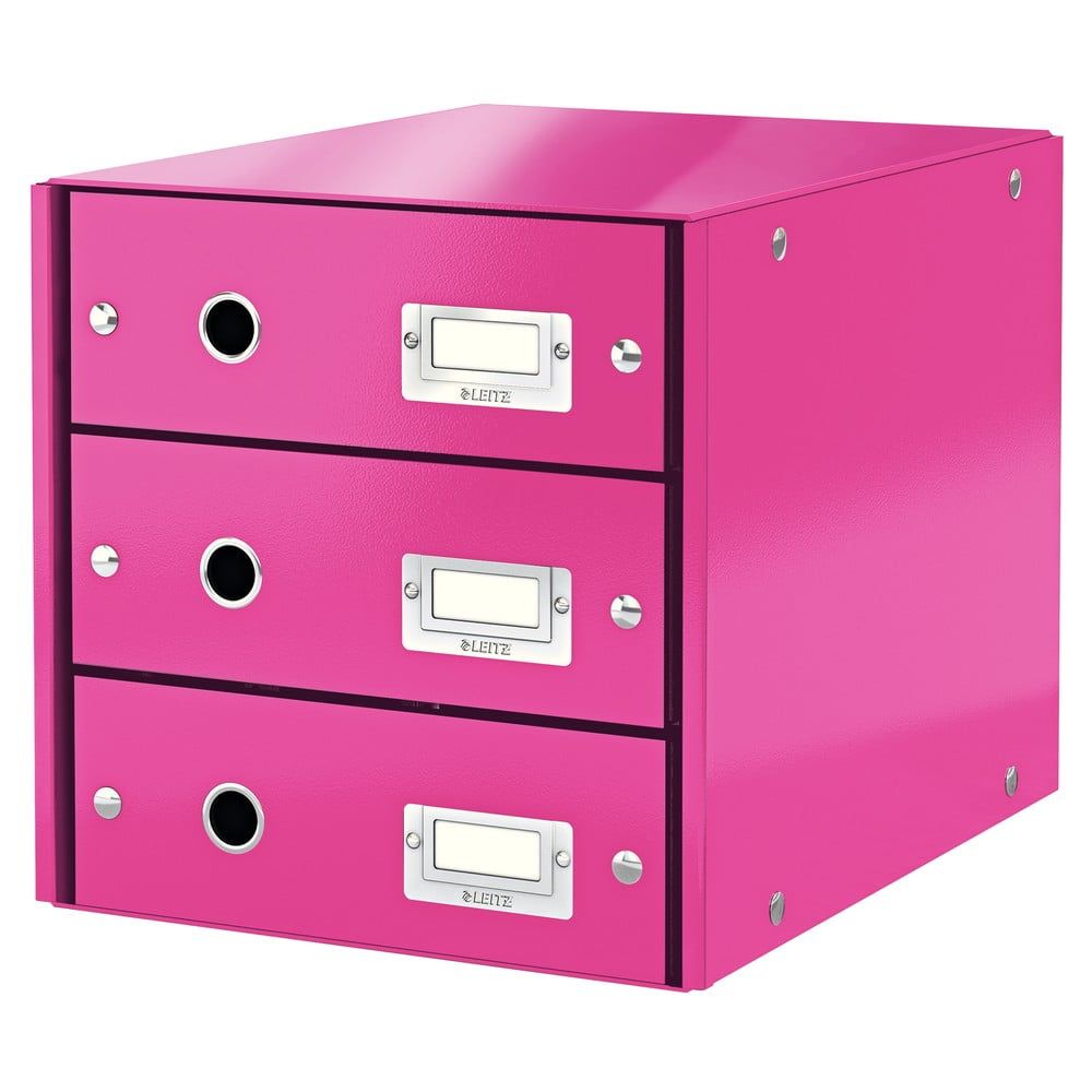 Ružová škatuľa s 3 zásuvkami Leitz Office, 36 x 29 x 28 cm - Bonami.sk