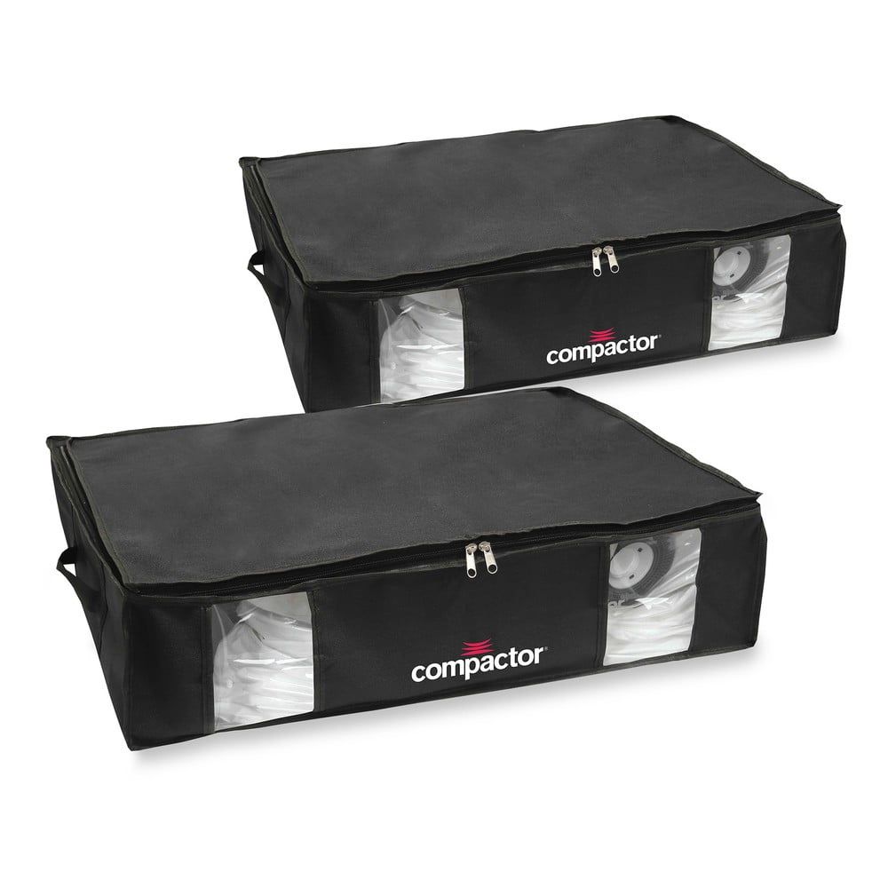 Sada 2 čiernych úložných boxov s vakuovým obalom Compactor Large Underbed Vacuum Bag - Bonami.sk