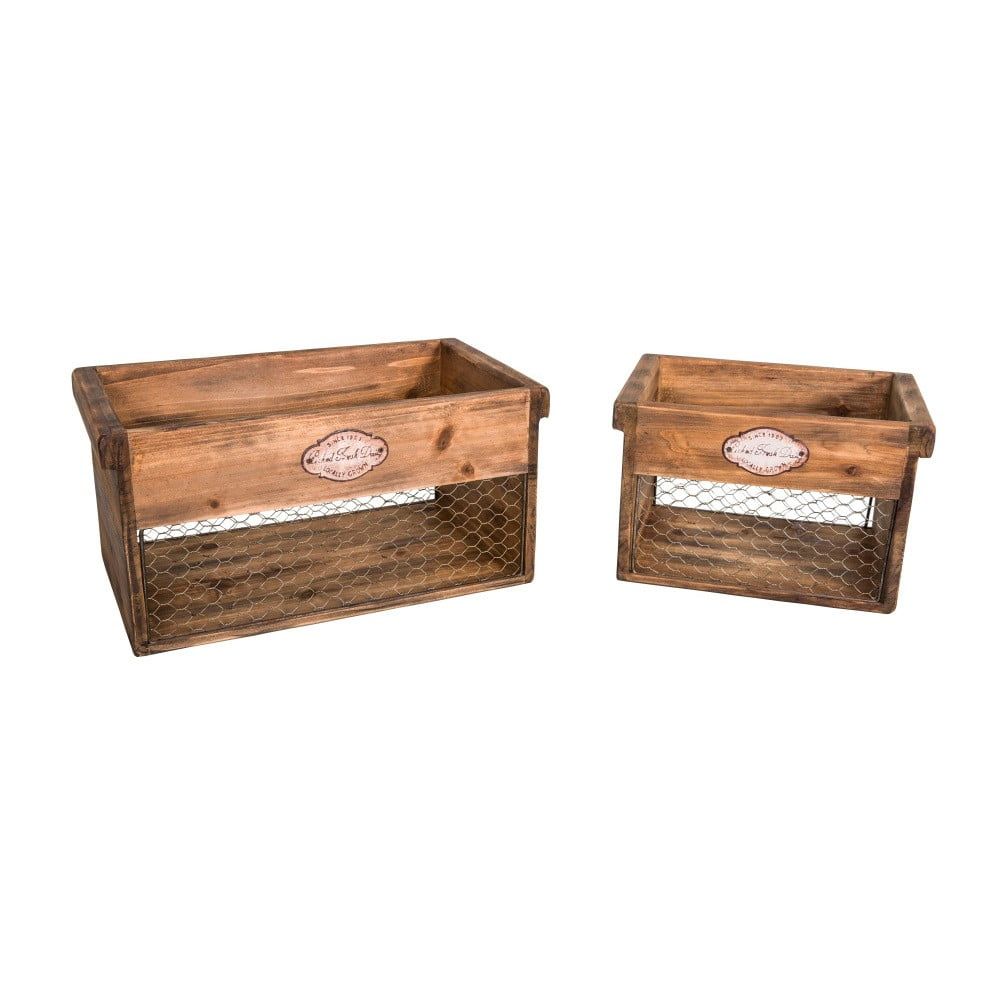 Sada 2 drevených úložných boxov Antic Line - Bonami.sk