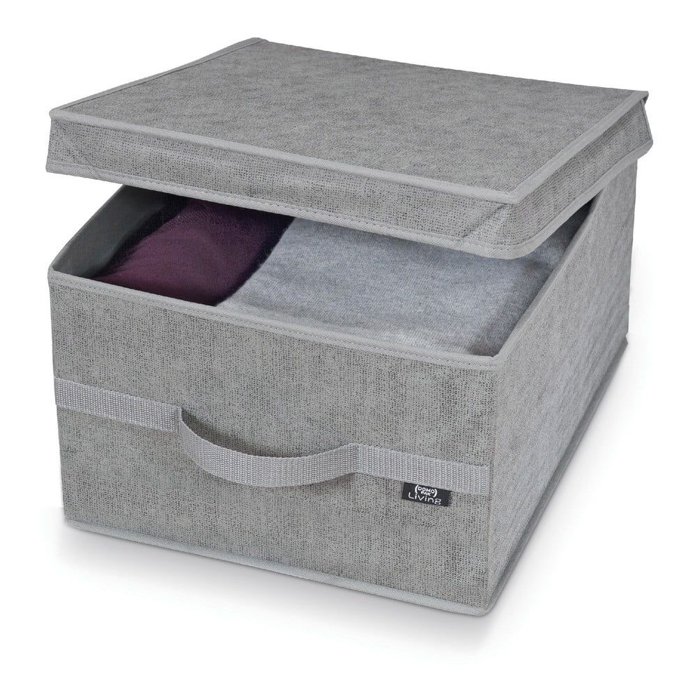 Sivý úložný box Domopak Stone Large, 50 x 38 cm - Bonami.sk