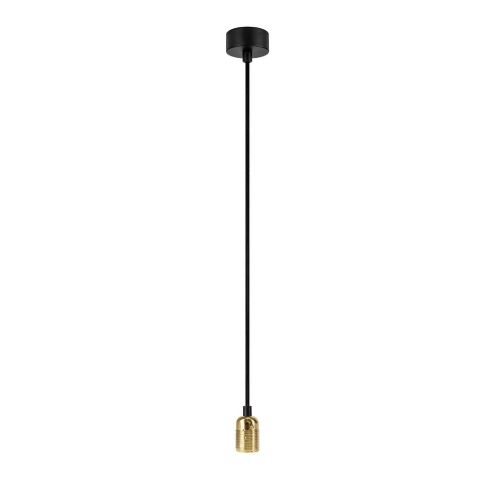 Čierne stropné svietidlo bez tienidla s objímkou v zlatej farbe Bulb Attack Uno - Bonami.sk