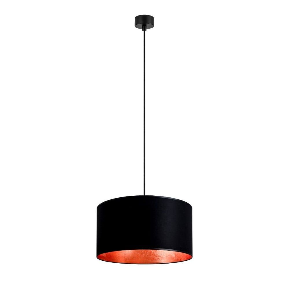 Čierne závesné svietidlo s vnútrom v medenej farbe Sotto Luce Mika, ∅ 36 cm - Bonami.sk