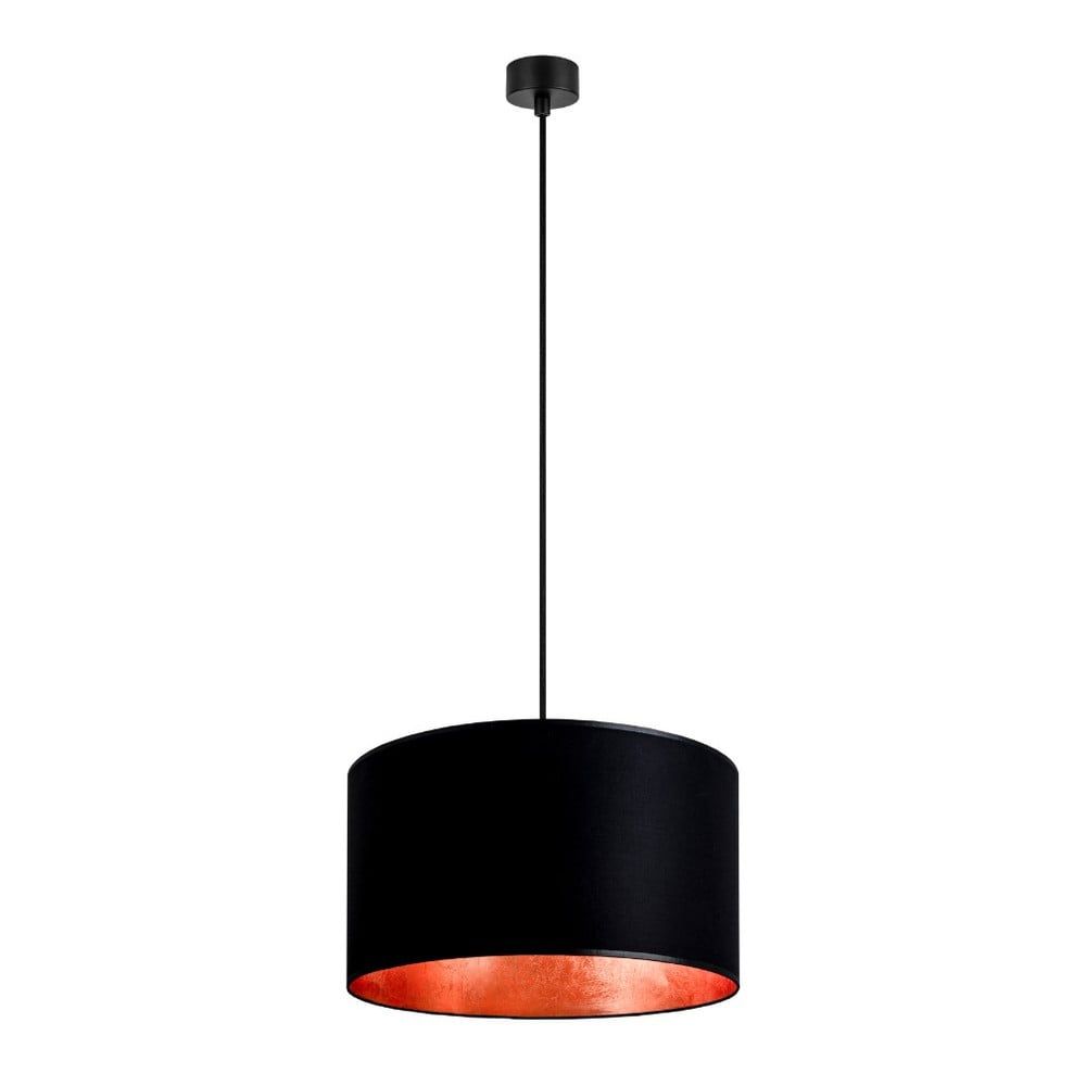 Čierne stropné svietidlo s vnútrom v medenej farbe Sotto Luce Mika, ∅ 40 cm - Bonami.sk