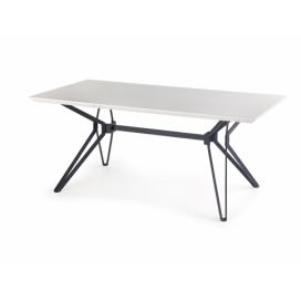 Jedálenský stôl Pascal 160 - biely lesk / čierna