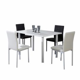 Jídelní stůl, bílá extra vysoký lesk, UNITA 0000063665 Tempo Kondela