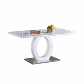 Jídelní stůl, bílá vysoký lesk / ocel, ZARNI 0000205712 Tempo Kondela