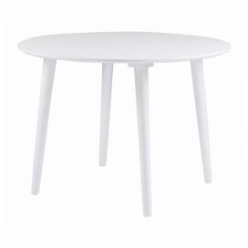 Biely jedálenský stôl z dreva kaučukovníka Rowico Lotte, ⌀ 106 cm