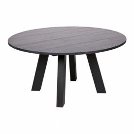 Čierny jedálenský stôl z dubového dreva WOOOD Rhonda, ⌀ 150 cm