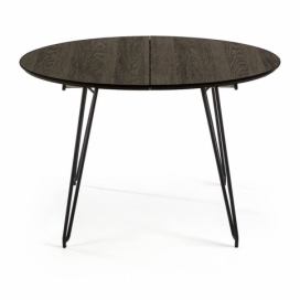 Čierny rozkladací jedálenský stôl La Forma Norfort, ⌀ 120 cm
