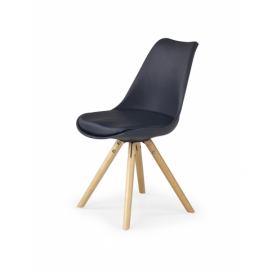 Jedálenská stolička K201 - čierna / buk