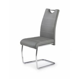 Jedálenská stolička K211 - sivá / chróm