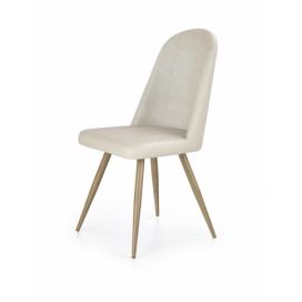 Jedálenská stolička K214 - krémová / dub medový