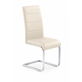 Jedálenská stolička K85 - krémová / chróm
