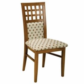 Jedálenská stolička Kratka - drevo D3 / krémový vzor