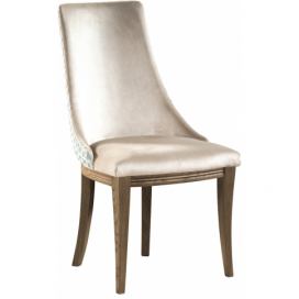 Jedálenská stolička Krzeslo U1 - svetlohnedá / mentolový vzor / dub Como