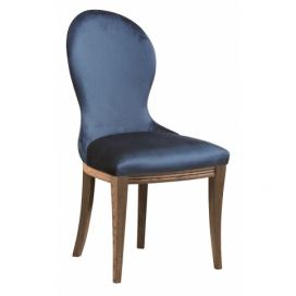 Jedálenská stolička Krzeslo U3 - tmavomodrá (Velvet-B1 261) / dub Como