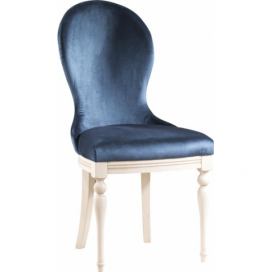 Jedálenská stolička Krzeslo U3 - tmavomodrá (Velvet-B1 261) / vanilka