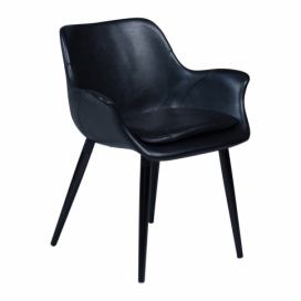 Čierna jedálenská stolička z eko kože s opierkami DAN–FORM Denmark Combino