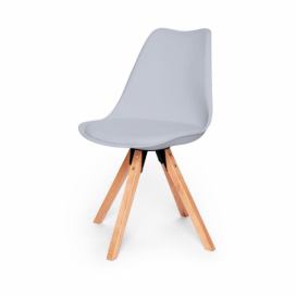 Súprava 2 sivých stoličiek s podnožím z bukového dreva loomi.design Eco