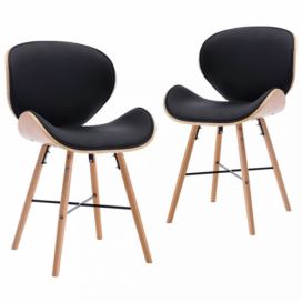 Jedálenská stolička 2 ks ohýbané drevo Dekorhome Čierna