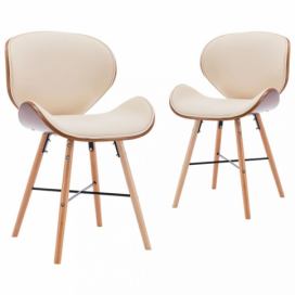 Jedálenská stolička 2 ks ohýbané drevo Dekorhome Hnedá / krémová