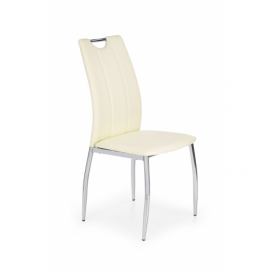 Jedálenská stolička K187 - biela / chróm