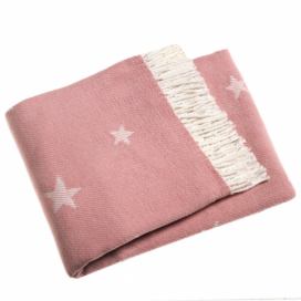 Ružová deka s podielom bavlny Euromant Stars, 140 x 160 cm