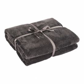 Tmavosivá deka z mikrovlákna DecoKing Henry, 240 × 220 cm