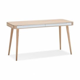 Pracovný stôl z dubového dreva Gazzda Ena, 140 × 60 cm