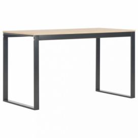 Písací stôl 120x60 cm drevotrieska / oceľ Dekorhome Čierna / dub
