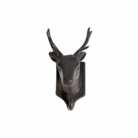 Čierna porcelánová závesná dekorácia WOOOD Nona Deer