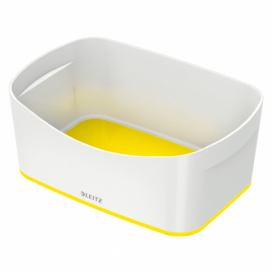 Bielo-žltá stolová škatuľa Leitz MyBox, dĺžka 24,5 cm