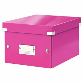 Ružová úložná škatuľa Leitz Universal, dĺžka 28 cm