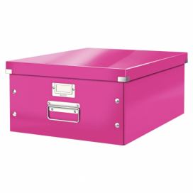Ružová úložná škatuľa Leitz Universal, dĺžka 48 cm