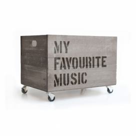 Sivý pojazdný box Really Nice Things Happy Favourite Music