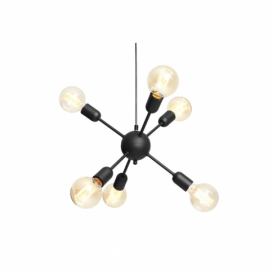 Čierne závesné svietidlo na 6 žiaroviek Custom Form Vanwerk Ball