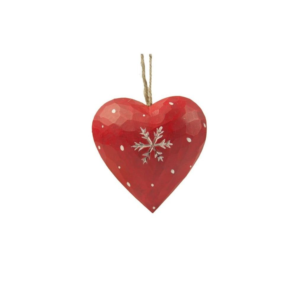 Závesná dekorácia Antic Line Heart with snowflake in red - Bonami.sk
