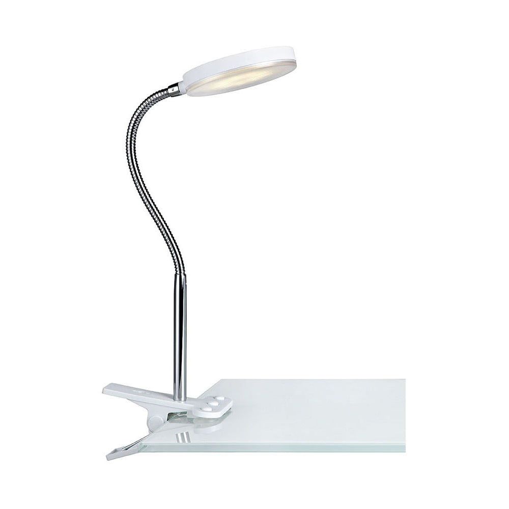 Biela stolová LED lampa so štipcom Markslöjd Flex - Bonami.sk