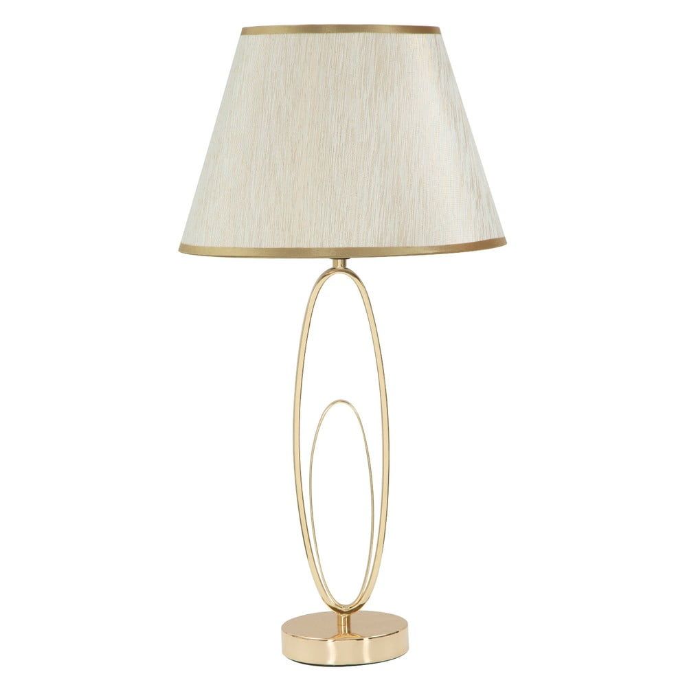 Biela stolová lampa s konštrukciou v zlatej farbe Mauro Ferretti Glam Flush - Bonami.sk