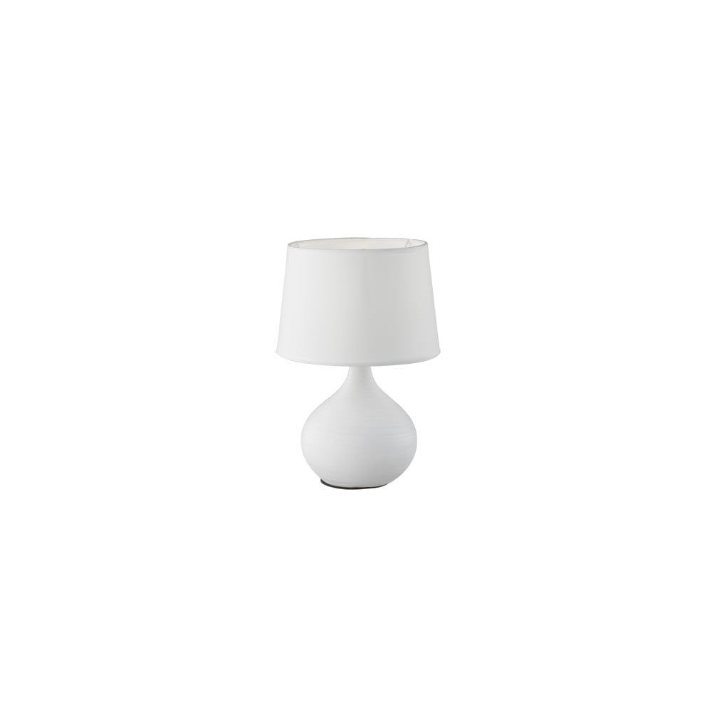 Biela stolová lampa z keramiky a tkaniny Trio Martin, výška 29 cm - Bonami.sk