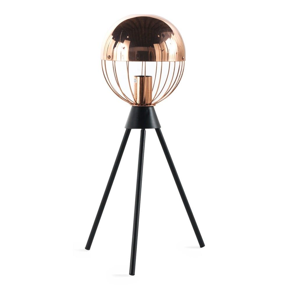 Čierna stolová lampa s detailmi v medenej farbe Geese Accent - Bonami.sk