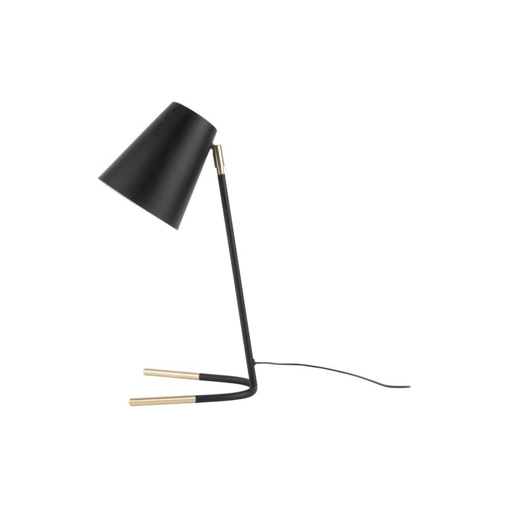 Čierna stolová lampa s detailmi v zlatej farbe Leitmotiv Noble - Bonami.sk