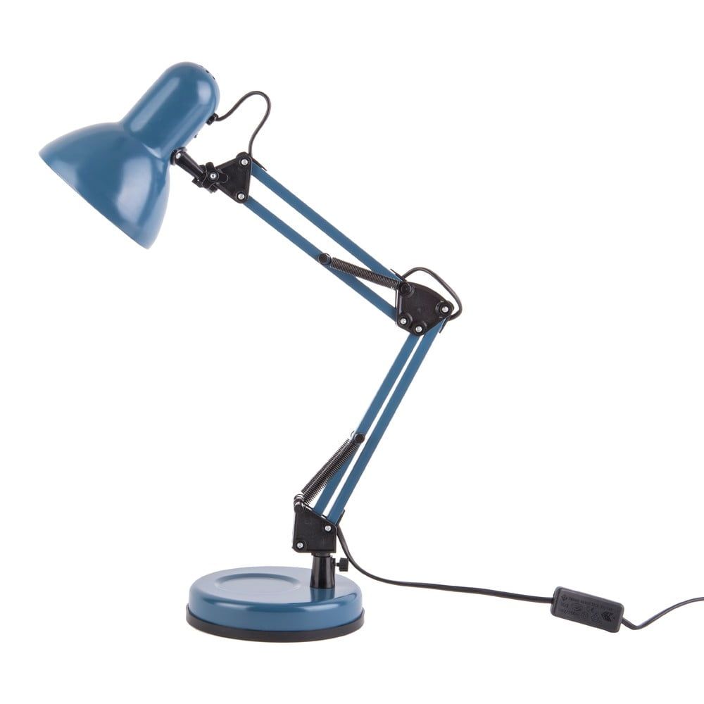 Modrá stolová lampa s čiernymi detailmi Leitmotiv Hobby, ø 12,5 cm - Bonami.sk