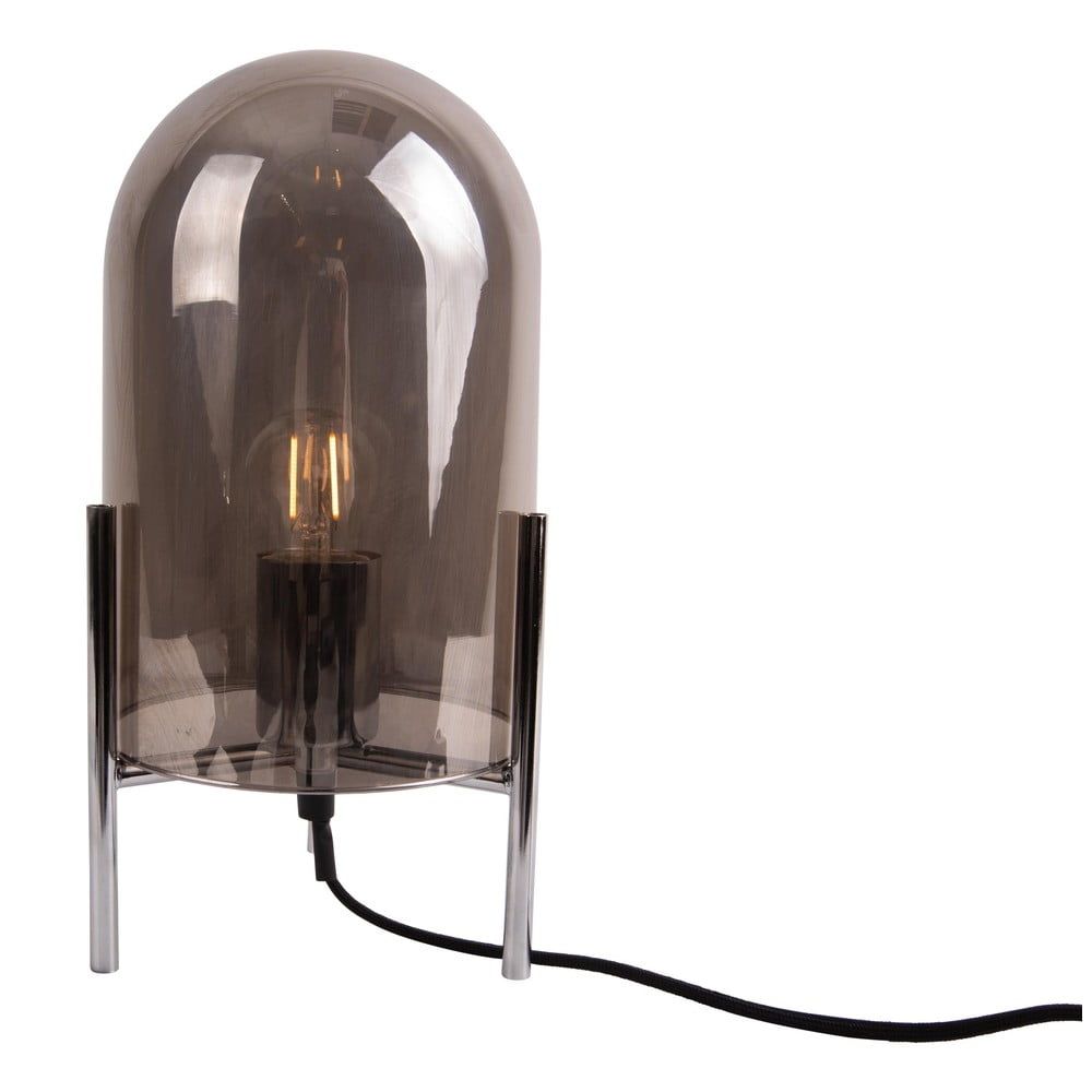 Sivá sklenená stolová lampa Leitmotiv Glass Bell - Bonami.sk