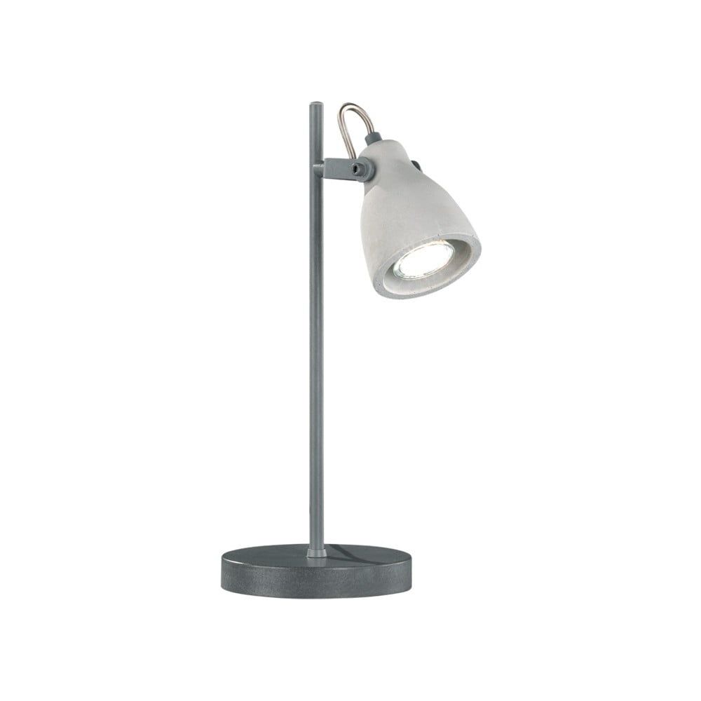 Sivá stolová lampa Trio Concrete, výška 38 cm - Bonami.sk