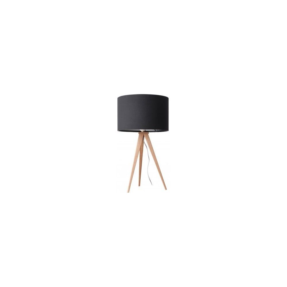 Čierna stolová lampa Zuiver Tripod Wood - Bonami.sk