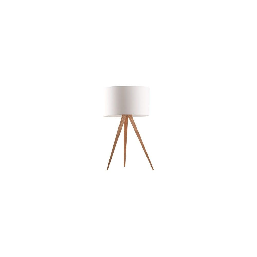 Biela stolová lampa Zuiver Tripod Wood - Bonami.sk